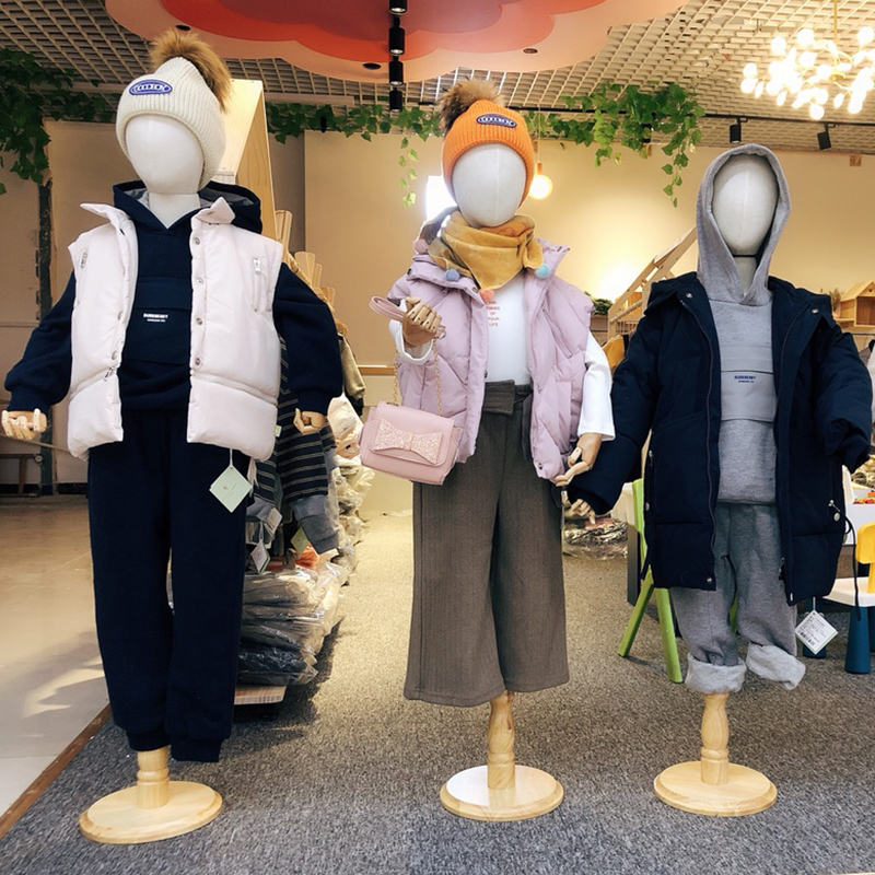 6-8Year Children Sewing Mannequin Body Half-Style Models Props,Clothing White Lince Fabric Disc Base Wood Hand ,1pc D400-image-714941877