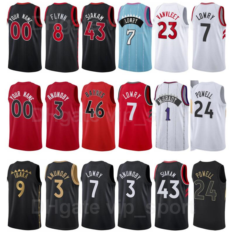 

Screen Print Basketball Fred VanVleet Jerseys Kyle Lowry Serge Ibaka Pascal Siakam Marc Gasol OG Anunoby Matt Thomas Aron Baynes Red Black White BLue Purple