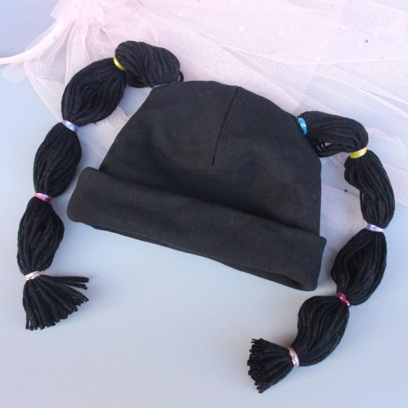 

Caps & Hats Children Cotton Hat Autumn Winter Baby Kids Girls Boys Soft Warm Braid Ear Protection Wool Ruffle