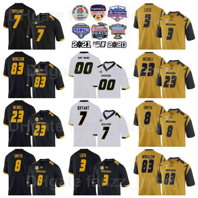 

NCAA Missouri Tigers Football College 83 Kellen Winslow Jersey Man 9 Jeremy Maclin 8 Justin Smith 23 Roger Wehrli 7 Kelly Bryant 3 Drew Lock University All Stitched, Black