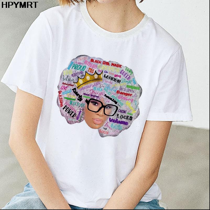 

fashion african girl printed women t shirt clothes harajuku summer oversized tees, White