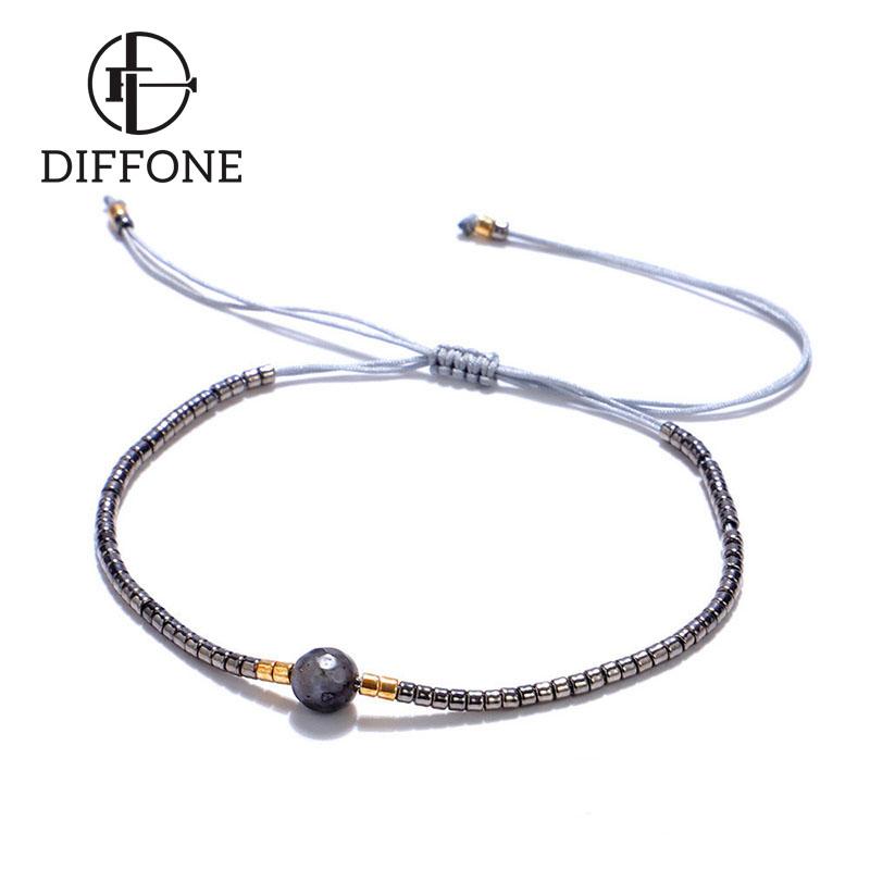 

Charm Bracelets Diffone 2021 Fashion String Bracelet Men Women 2mm Seed Beads Braclet Adjustable Braided Bohemian Braslet Beach Jewelry