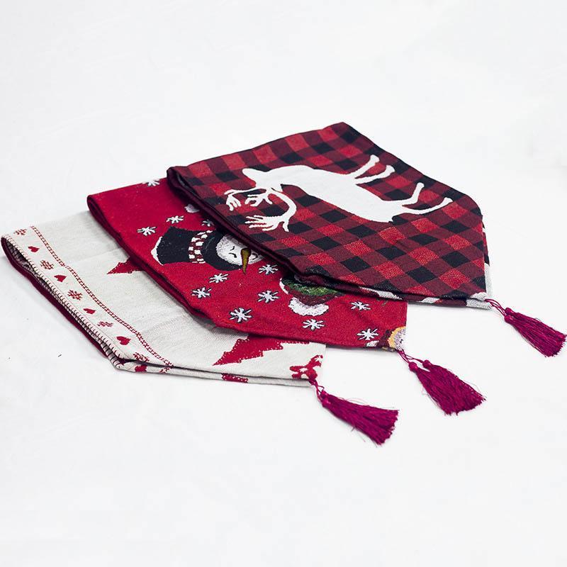 

Christmas Decorations Deer Snowman Linen Table Runner Placemat Tablecloth Mat Wedding Xmas Year Festive Party Banquet Home Decor 62873