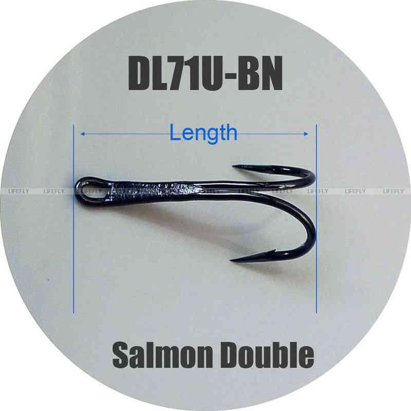 

DL71U-BN, Salmon Double Hooks, 100pcs Fishing Hooks 220120