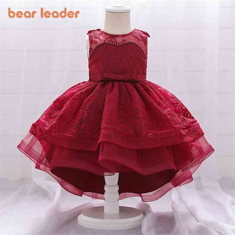 

born Baby Girls Formal Party Dresses Toddler Embriodery Birthday Vestidos Kids Girl Bowtie Costumes Baptism Dress 210429, Ah6023white