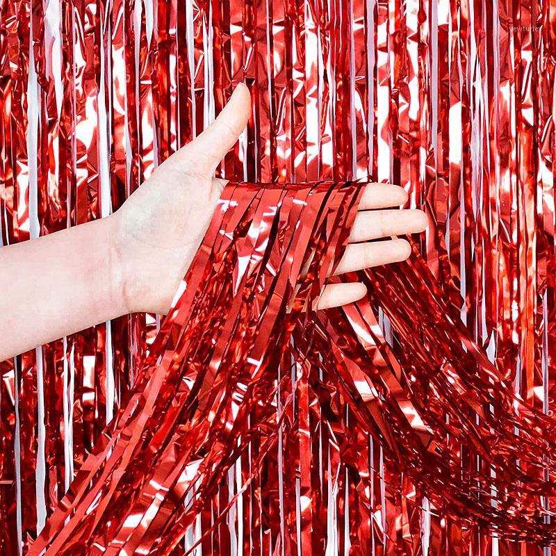 

Party Decoration 2M Backdrop Glitter Rose Gold Tinsel Fringe Foil Curtain Kids Adult Birthday Wedding Supplies Baby Shower