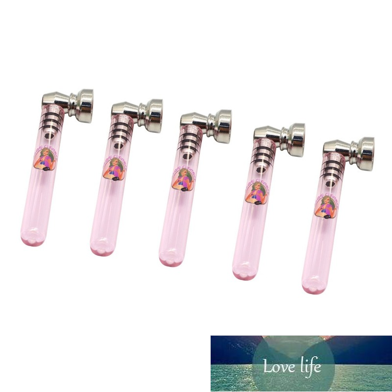 

Lady Hornet 93MM Glass Pipe for Smoking Portbale Herb Pipes with Clear Handle&Metal Bowl Tobacco Hand Spoon Accessories Factory price expert design Quality