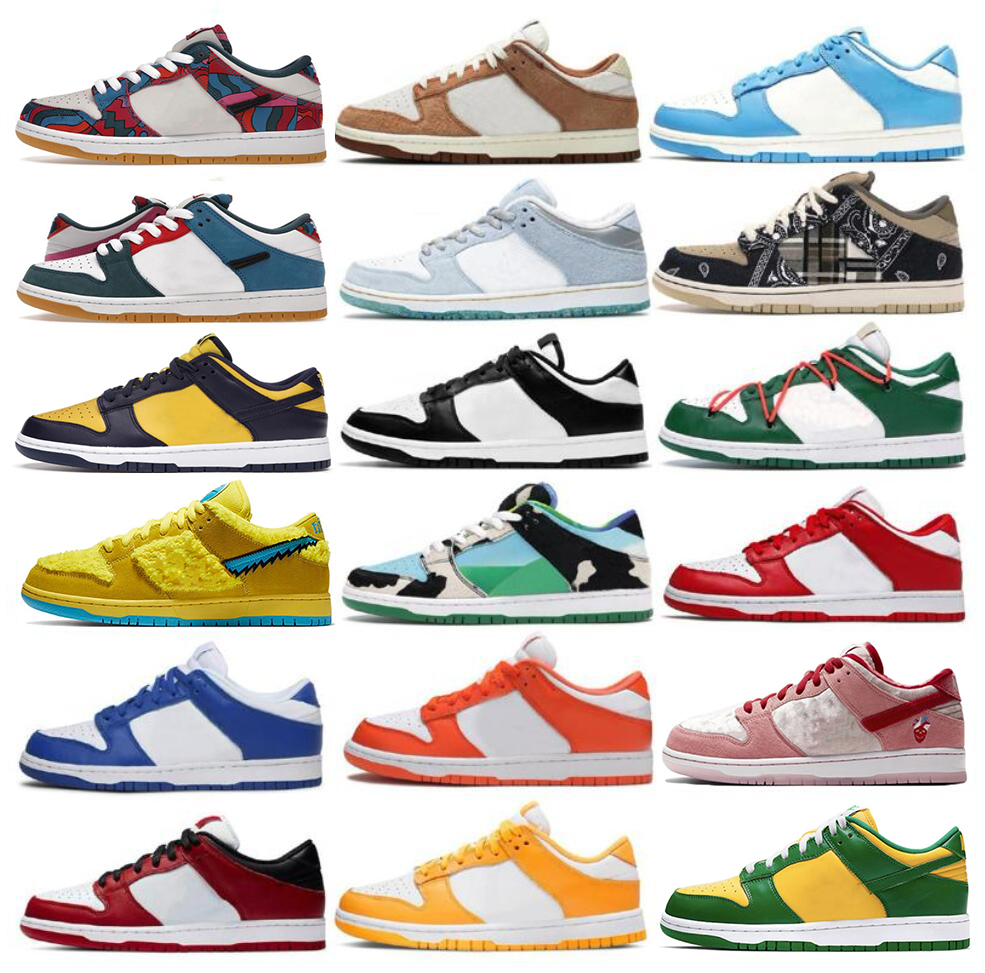 

2021 Authentic SB Dunk Outdoor Shoes Low Michigan Parra UNC Black White Kentucky Chunky Dunky Syracuse Laser Orange Dunks Mens Sports Sneake