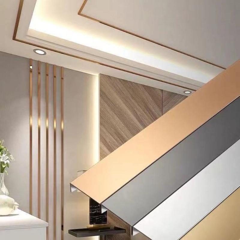 

Wall Stickers 1 Roll Mirror Stainless Steel Plane Decorative Line Gold Sticker Self-adhesive Living Room Decorate Floor Tile 1cm