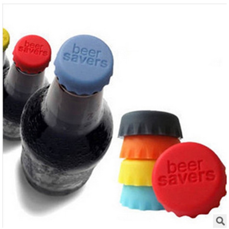 

Bar Tools Hot selling creative home delight color silicone fresh wine bottle cap 6 red beer caps
