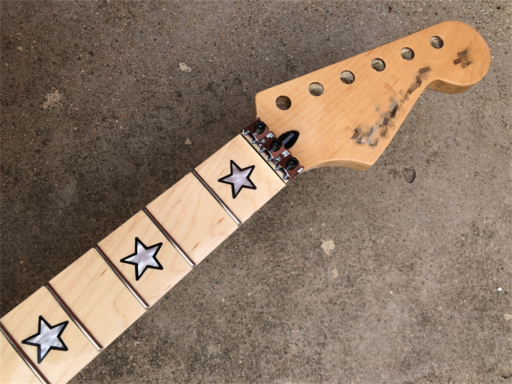 

25.5 inch Guitar neck 22fret Maple fingerboard Star Inlay Lock nut Gloss DIY