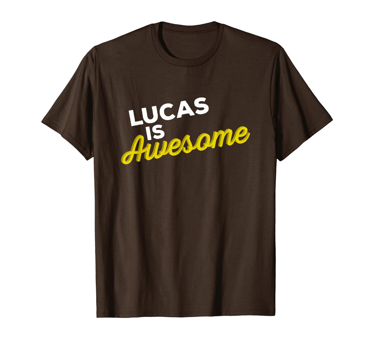 

lucas is awesome support team positive cheer fan t-shirt, White;black