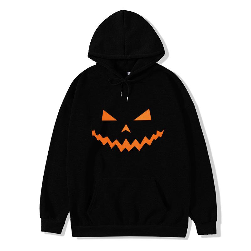 

Men's Hoodies & Sweatshirts Harajuku Hoodie Couple Halloween Funny Pumpkin Print Long Sleeve Loose Casual Jacket Men/Women Fashion Personali, Black1