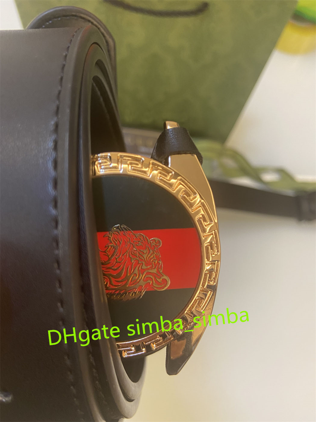 

Fashion designer men's and women's belts gold black tiger head belt pure leather 4.0cm 1:1 super AAA original box luxury top leath, Black;brown