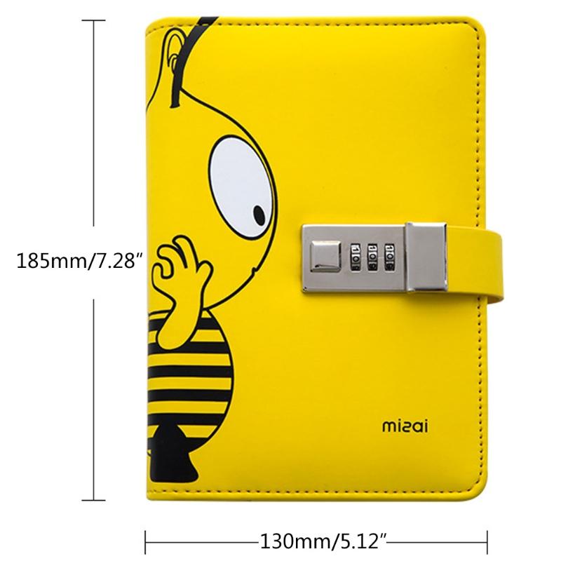 

Leather Journal Diary Planner Notebook With Combination Password Lock Traveler Agenda Notepad School Stationery 96BA Notepads, Purple;pink