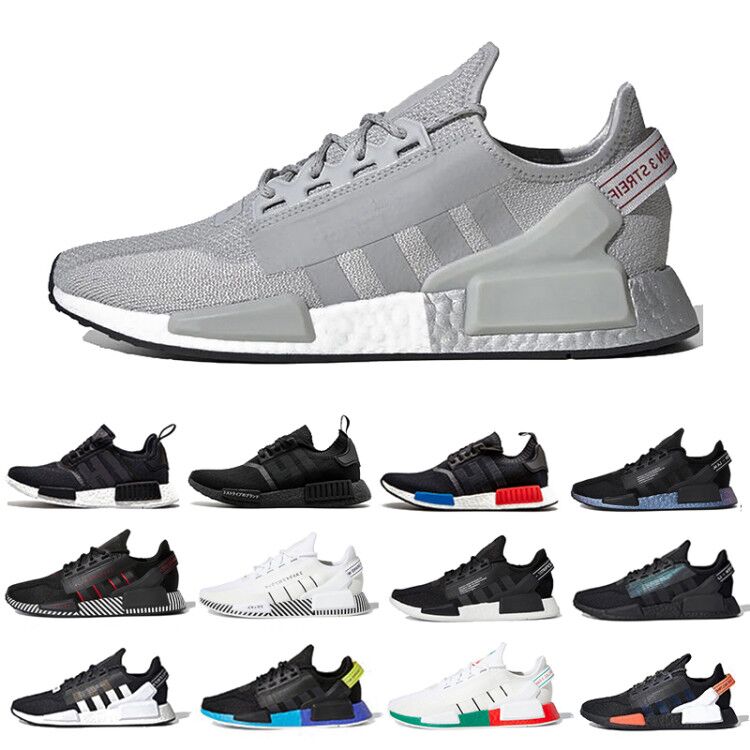 

White Speckled Nmd r1 v2 mens running shoes black Dazzle Olive Green Bright Volt Red Blue Oreo Munich men women trainers sports sneakers US5-11, Color#23