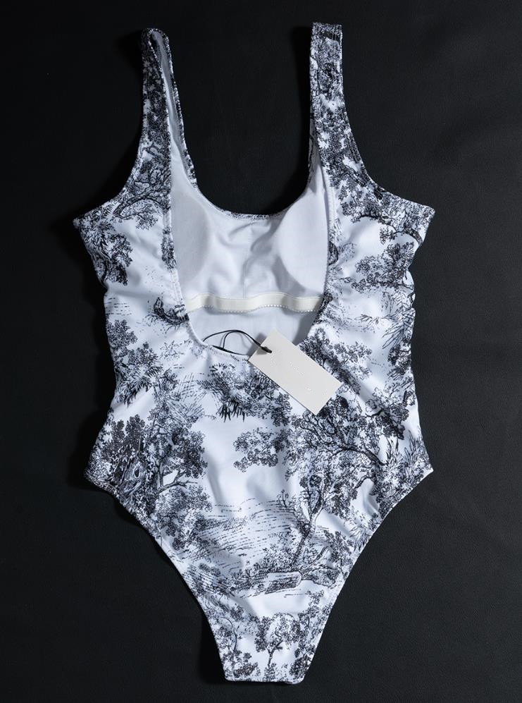 

Women Designer Swimsuit Tankinis Fashion Beach Bathing Suits Summer Swimwear Clothing One Piece Animal Printed S-XL, White;black