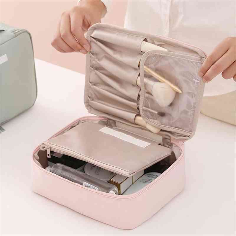 

fashion women cosmetic beautician bag neceser toiletries makeup brand organizer travel female quality storage make up cases