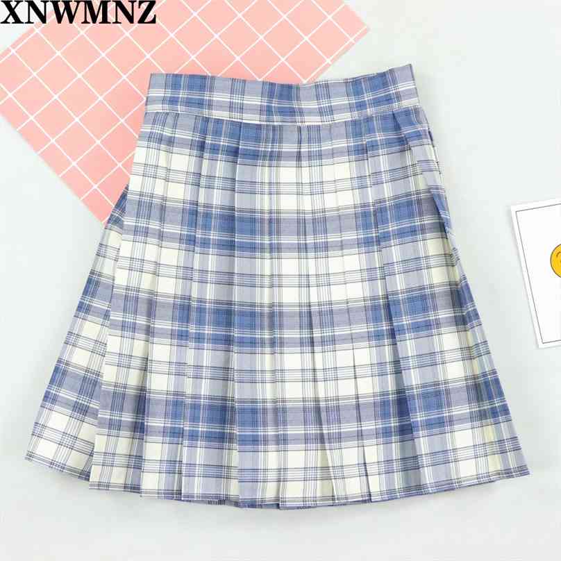 

Spring Summer Harajuku Women Fashion Skirts Cute Blue White Pleated Punk Style High Waist Female Mini Short 210520, Royal blue