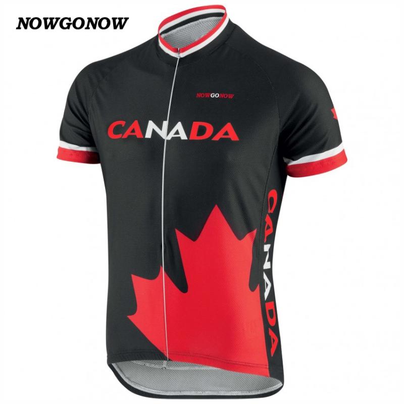 

Cycling Jersey Black Canada Flag Bike Wear Tops National Team Summer Clothing Outdoor Sportwear Riding Racing NOWGONOW Jackets, Black;red