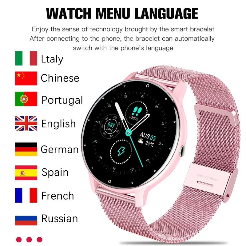 

2021 New Women Smart Watch Real-time Weather Forecast Activity Tracker Heart Rate Sports Ladies Smart Watch Men For Android IOS, Silicone black