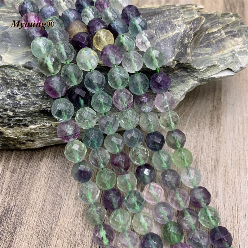 

Other Wholesale Natural High Quality Round Faceted Fluorite Crystal Quartz Stone Beads 5Strands/lot MY210907