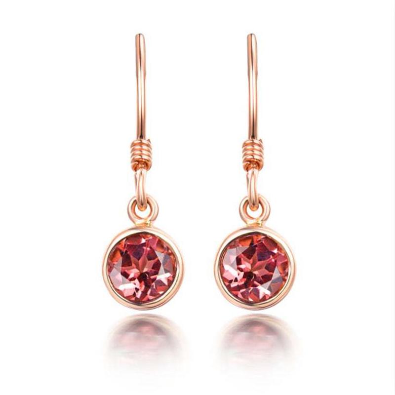 

Dangle & Chandelier 14K Rose Gold Color Garnet Drop Earrings For Womne Dainty Kolczyki Natural Stone Orecchini Earring Jewelry Female Girls, Silver