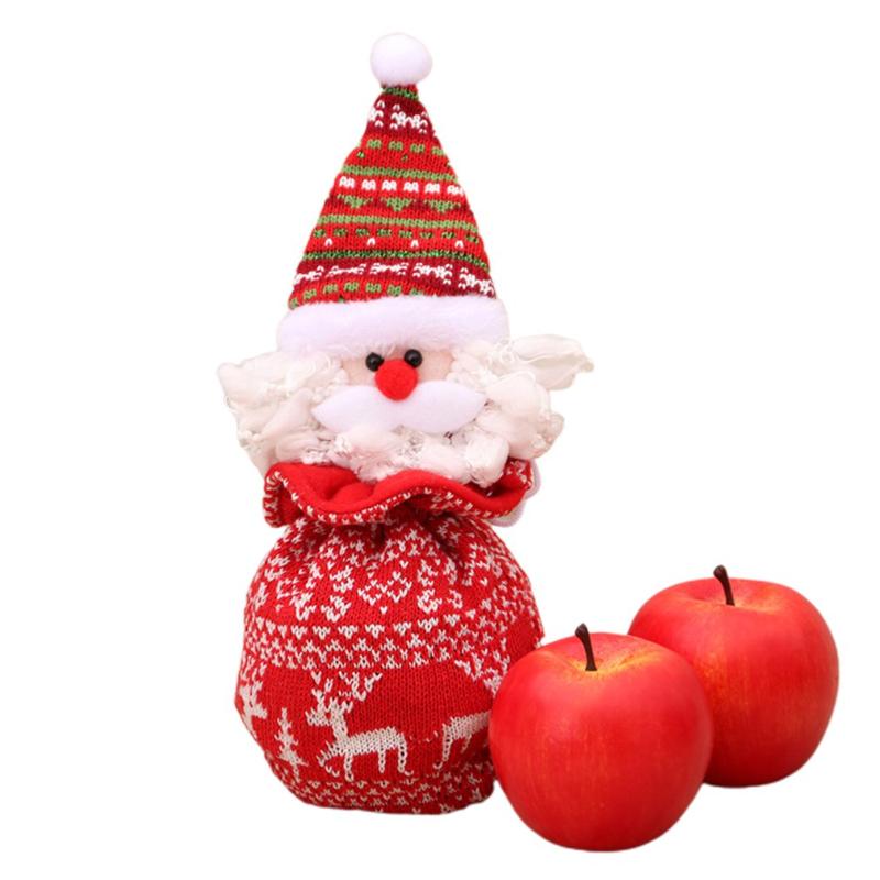 

Christmas Decorations Merry Kids Gift Wool Bag 2021 Santa Claus Sacks Drawstring Candy Natal Noel Year Xmas Home Decor