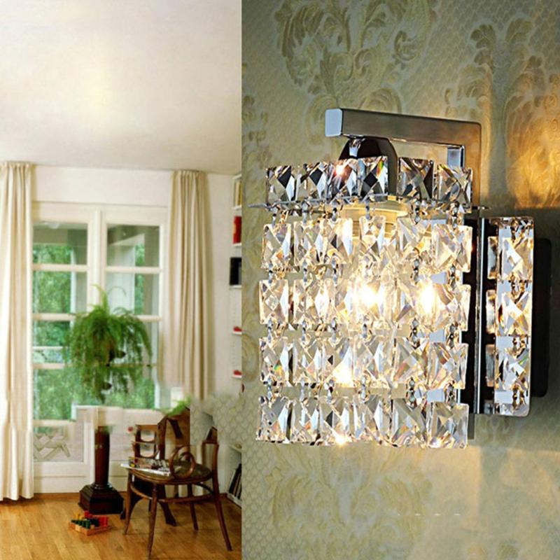 

Night Lights Bedside Crystal Wall Lamp Bedroom Corridor Modern Home (without Light)