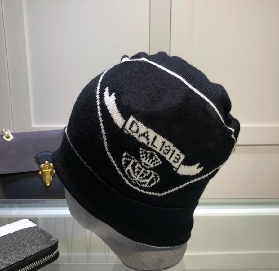 

High Quality Bucket Hat for Men Women Knit Cap With Letters Fashion Cotton-blend Beanie Winter Ear Muffs Caps Hip Hop Stingy Brim Hats, Blue