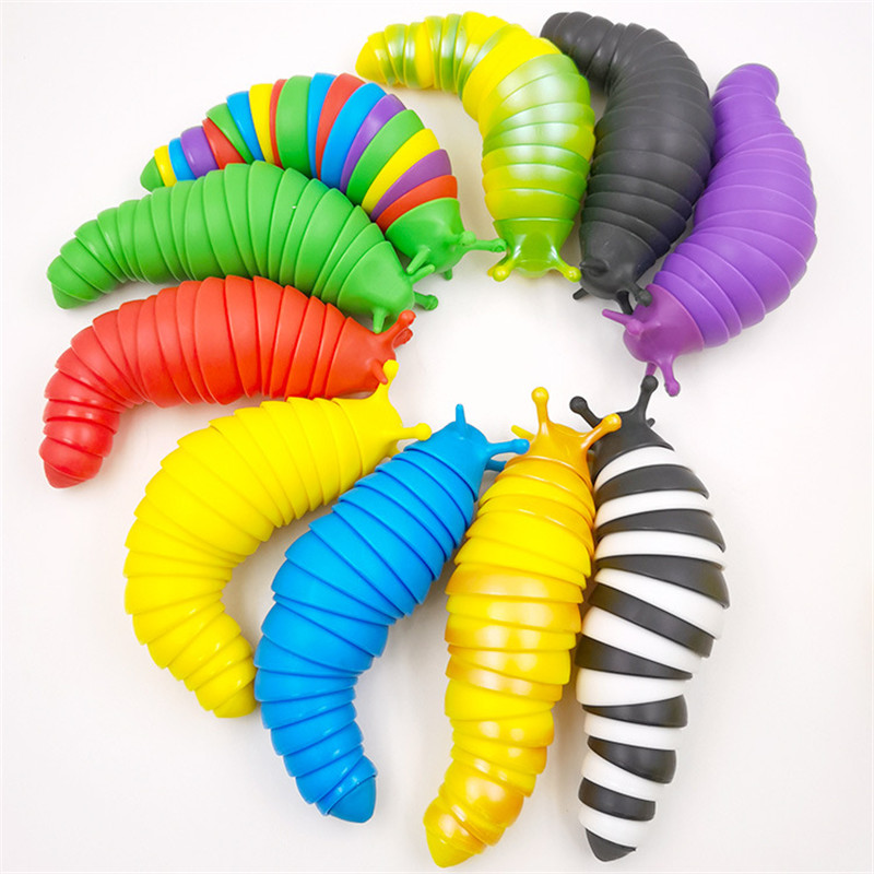 

DHL FREE Hotsale Creative Articulated Slug Fidget Toy 3D Educational Colorful Stress Relief Gift Toys For Children YT199502