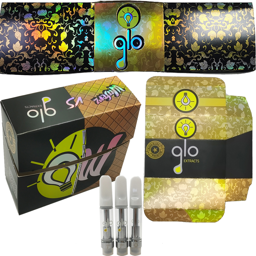 

Glo Waferz Ceramic Vape Cartridge Empty Vapes Pen Atomizer 510 Thread Cartridges Packaging E Cigarettes Carts 0.8ML 1ML Glass Thick Oil Vapo