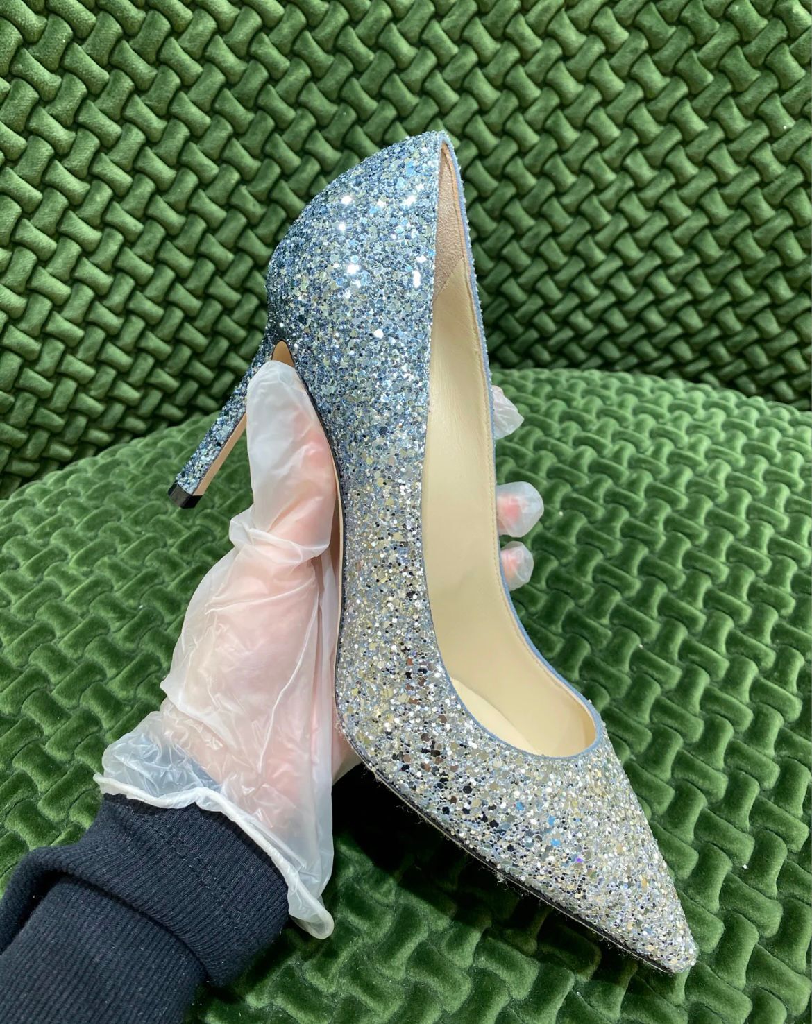 

Elegant Bridal Wedding Dress Pumps & Sandals Shoes Romy Women's Glitter Fabric Luxury Summer Brand Lady High Heels EU35-43