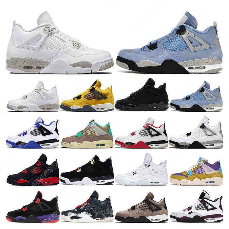 

Men basketball shoes 4s White Oreo 4 Black Cat Fire Red Thunder Desert Moss Taupe Haze women mens trainers sports sneaker, 12