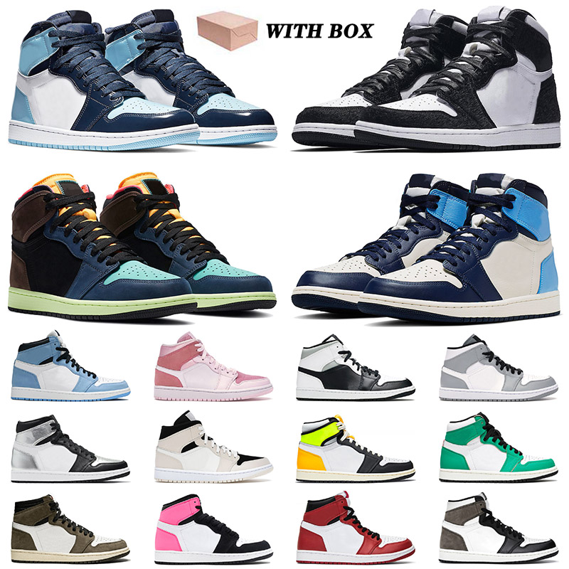 

WITH BOX 2021 Newest Arrival Basketball Shoes 1 1s High UNC Patent TWIST OG Bio Hack Obsidian Mens Women Retro Trainers Sneakers 36-46