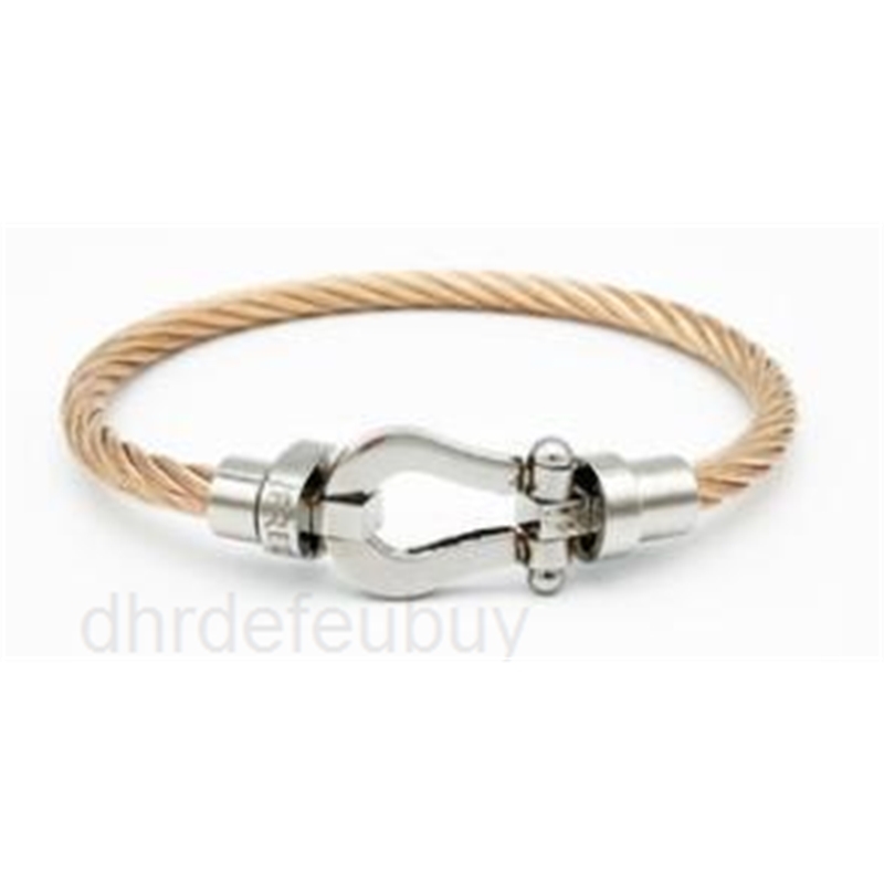 

2022 New Fred Rope Bangle Bracelet Femme 925 Sterling Silver Brand Fashion Women Man U-shaped with Horseshoe Buckle S925 Chain La2e
