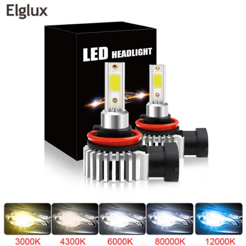 

Car Headlights Elglux H7 H11 H8 H1 881 Turbo LED Fog Lights 80W 12000LM 3000K 6000K H3 9005 9006 Cooling Fan Headlight Bulbs Lamps
