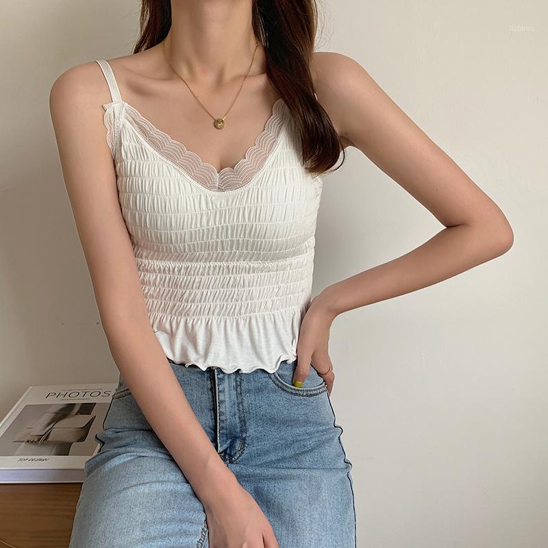 

Girsl V-neck Lace Beauty Back Underwear Sexy Bras Women's Elasticity Padded White And Black Camis Tops With Seperated Pads S825 Camisoles &
