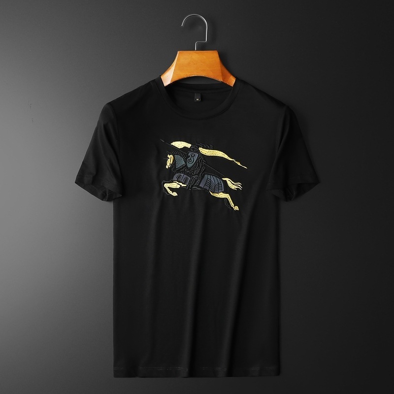 

fashion t shirts 2021 summer men's short sleeve exquisite embroidery long kneaded cotton fabric youth essential versatile, White;black
