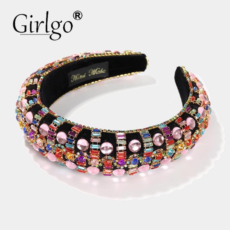 

Girlgo Prevalent Rhinestone Ring Hair Bands For Women 2022 Christmas Colourful Maxi Head Trendy Party Gifts Jewelry Clips & Barrettes, Golden;silver