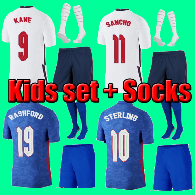 

ENGLAND kid soccer Thailand jersey 2021 KANE STERLING ABRAHAM RASHFORD LINGARD VARDY SANCHO ARNOLD 21 22 football shirts kids kit sets, Black