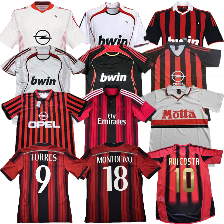 

AC MILAN Retro soccer jersey Top quality 1990 2000 1962 1963 2007 2002 2003 2004 Gullit 1988 96 97 Van Basten KAKA Inzaghi football shirt, Black;yellow