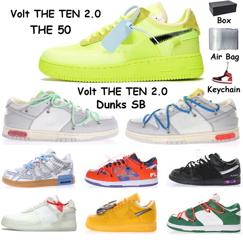 

2021 New Offf Authentic Dunks SB 01 of The 50 05 Collection Sail shoes Rubber White X Volt TEN 2.0 Chicago Black Pink Orange Blue 20 Good Quality Sports Running Sneakers, 29