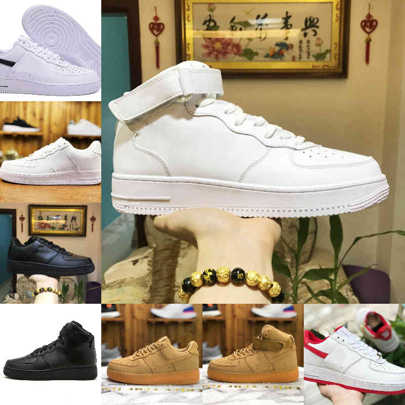 

Wholesale 2021 New Designers Outdoor Men Low Skateboard Shoes Cheap One Unisex 1 Knit Euro Airs High Women All White Black Sports Shoes V13s