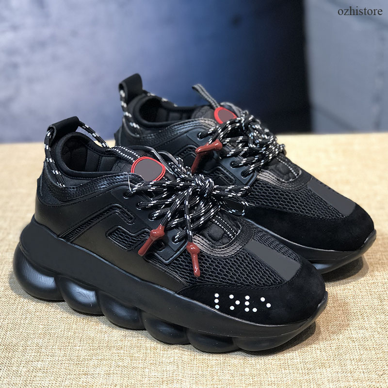

Originals quality pantshoes chain reaction shock casual shoes men women outdoor classic old dad link-embossed trainer flair walking canvas l, Black;brown
