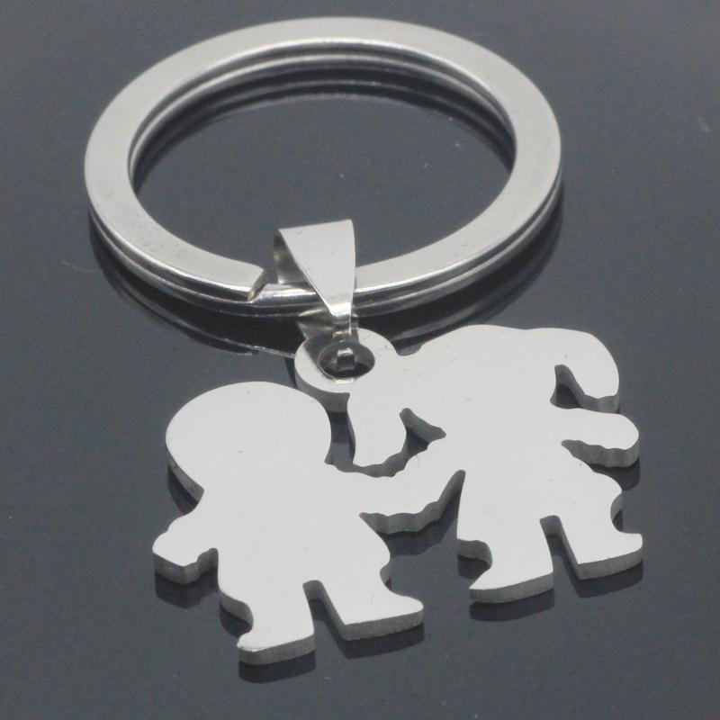 

Keychains Unique Boy And Girl Keychain High Polished Stainless Steel Keyring Jewelry For Drop YP7051