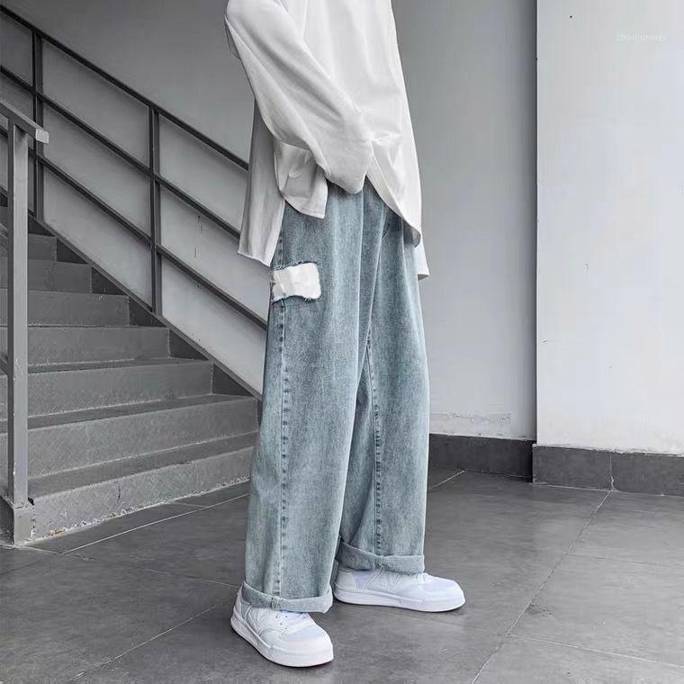 

Retro Jeans Men's And Women's Same Fashion Brand Loose Pants Korean Wide Leg Straight, High quality 043