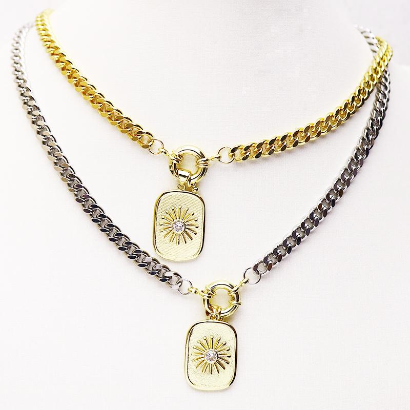 

Pendant Necklaces 10 Pcs Rectangle Solar Jewelry Necklace Hip Accessories For Women Design 7350