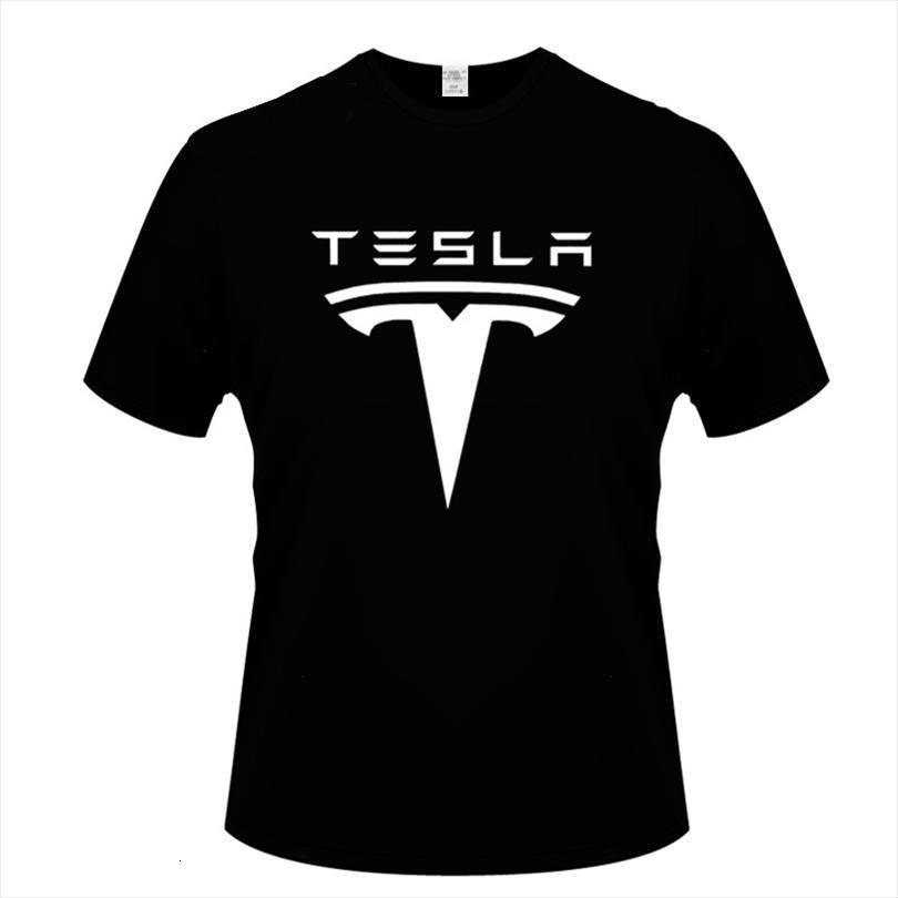 

tesla summer digital print men t shirt backing breathable solid casual, White;black
