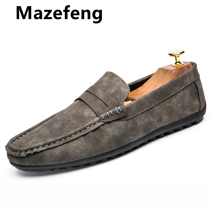 

Dress Shoes Spring Summer Mens Loafers Plus Size Lightweight Comfortable Flat Casual Men Breathable Slip on Soft Leather Driving 7, Gray